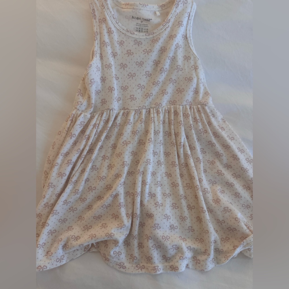 Angel Dear Cream and Pink Patterned dress